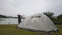 牧高笛（MOBIGARDEN）冷山帐篷户外防暴雨高山沙漠专业PLUS雪山四季帐篷铝杆带雪裙款 晨雾白-冷山3AIR前厅版 PLUS 实拍图