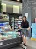 :CHOCOOLATEit美式格子拼接牛仔短裤女夏不规则设计感裙裤子 蓝色  XL 实拍图