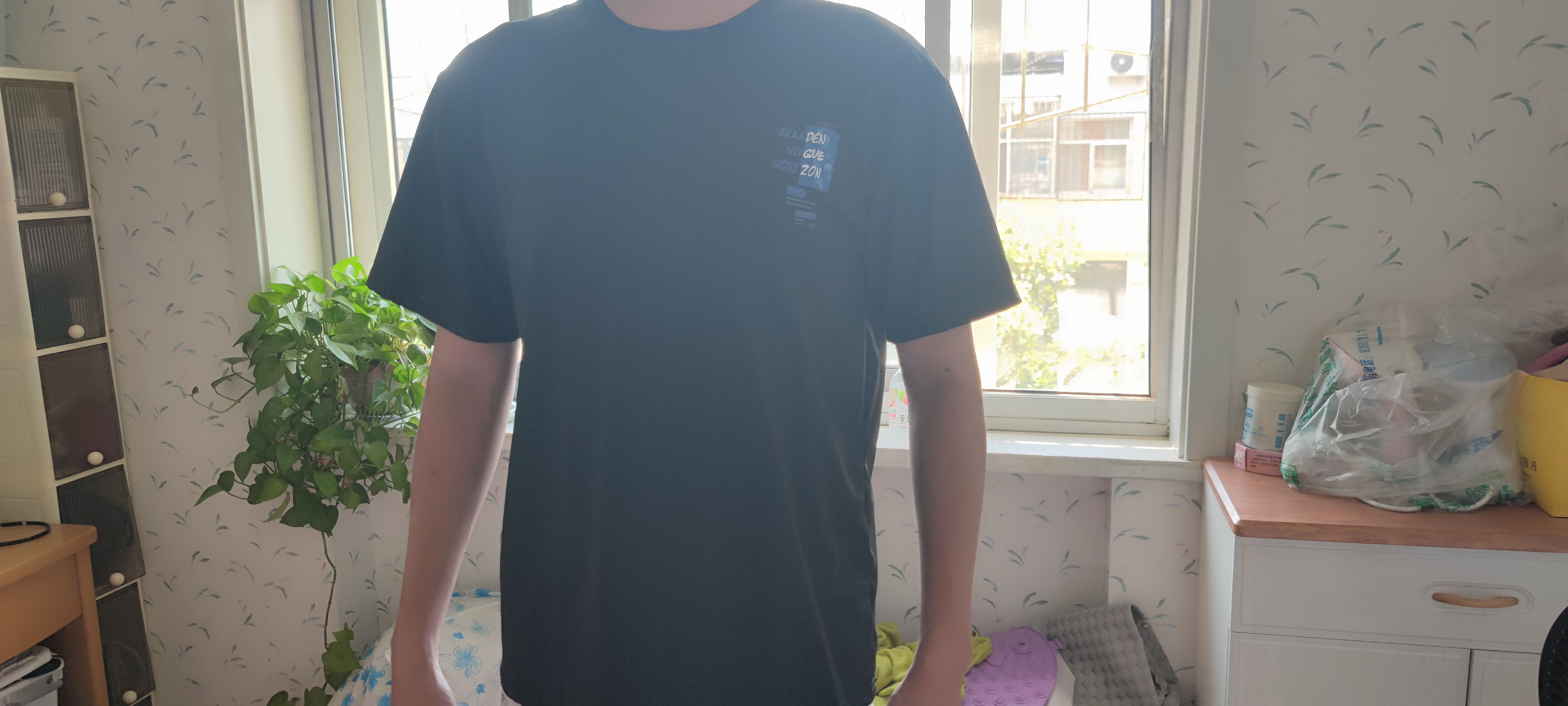 啄木鸟【2件装】短袖T恤男夏季冰丝凉感潮流半袖青年宽松休闲五分上衣 小月亮白色+小沙滩黑色 (2件装） XL (建议体重125-140斤左右） 实拍图
