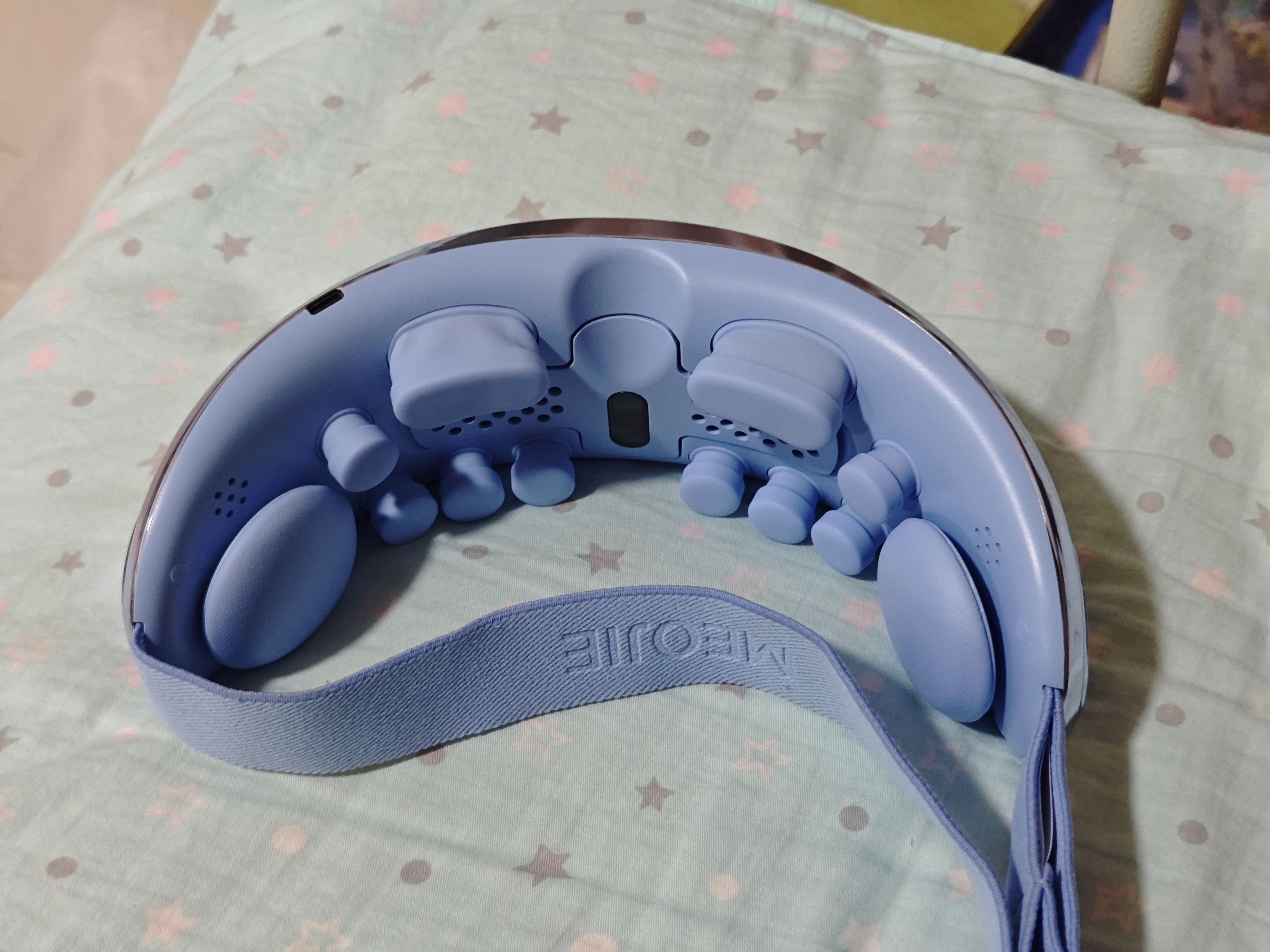 妙界Y7P雾化眼部按摩仪蒸汽热敷眼罩成人儿童护眼仪点振太阳穴按摩送父母生日礼物男女 蓝 实拍图