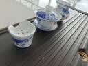 瓷牌茗茶具瓷牌茗 青花瓷茶杯盖碗 陶瓷泡茶壶 功夫茶具 三才碗150ML 国色天香三才盖碗 实拍图