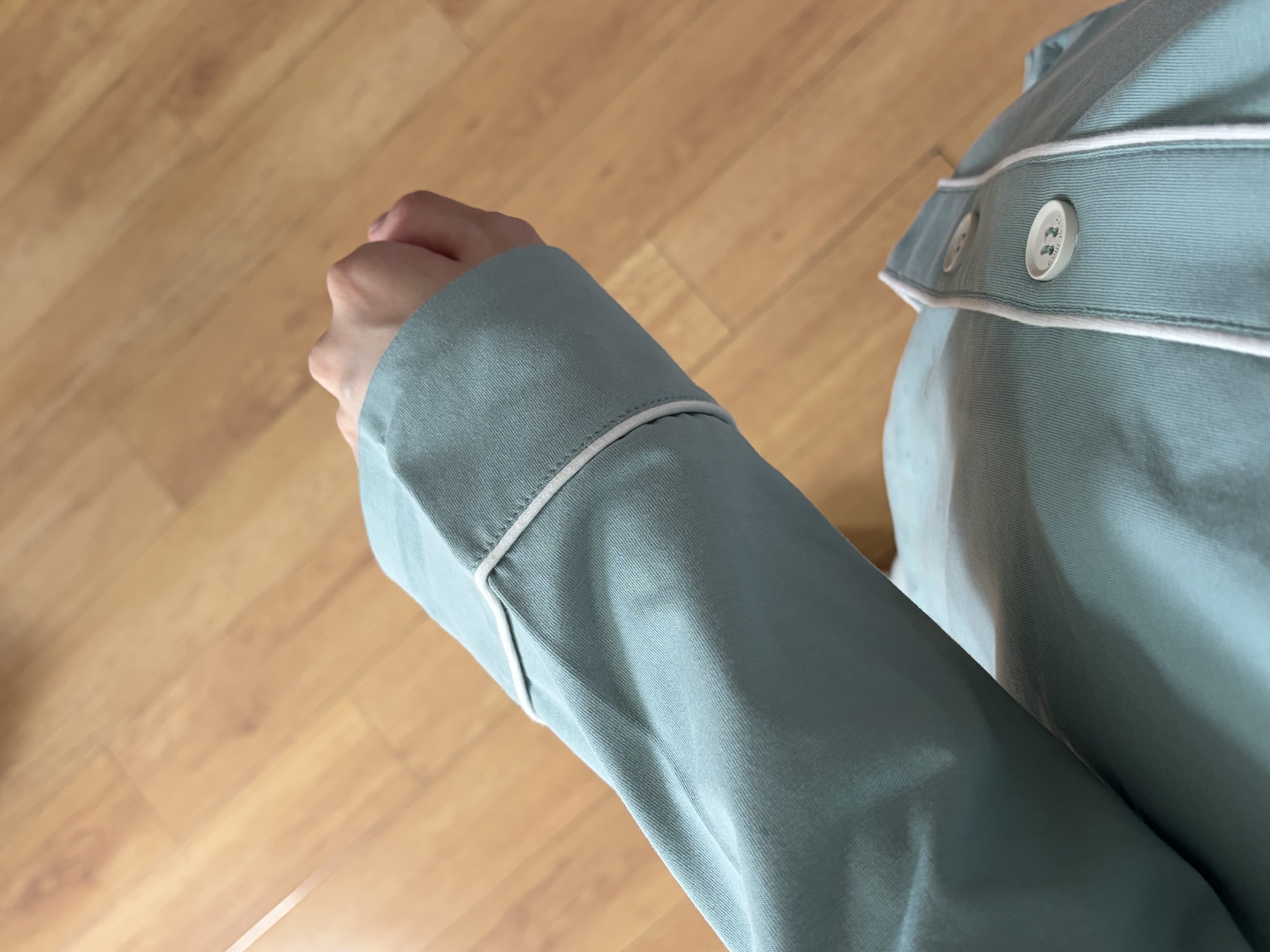 十月结晶月子服春夏四季产后哺乳装孕妇睡衣居家服可外出套装 雅绿【200g/㎡吸汗透气】 L码【建议115-145斤】 实拍图