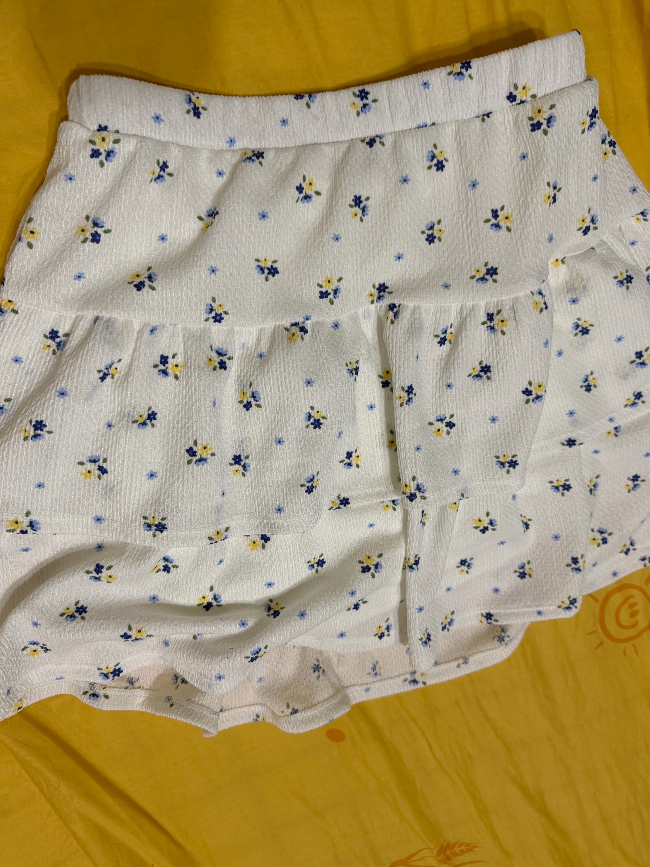 优衣库童装女童针织迷你裙裤短裙短裤半裙484924 01 乳白色 160 实拍图