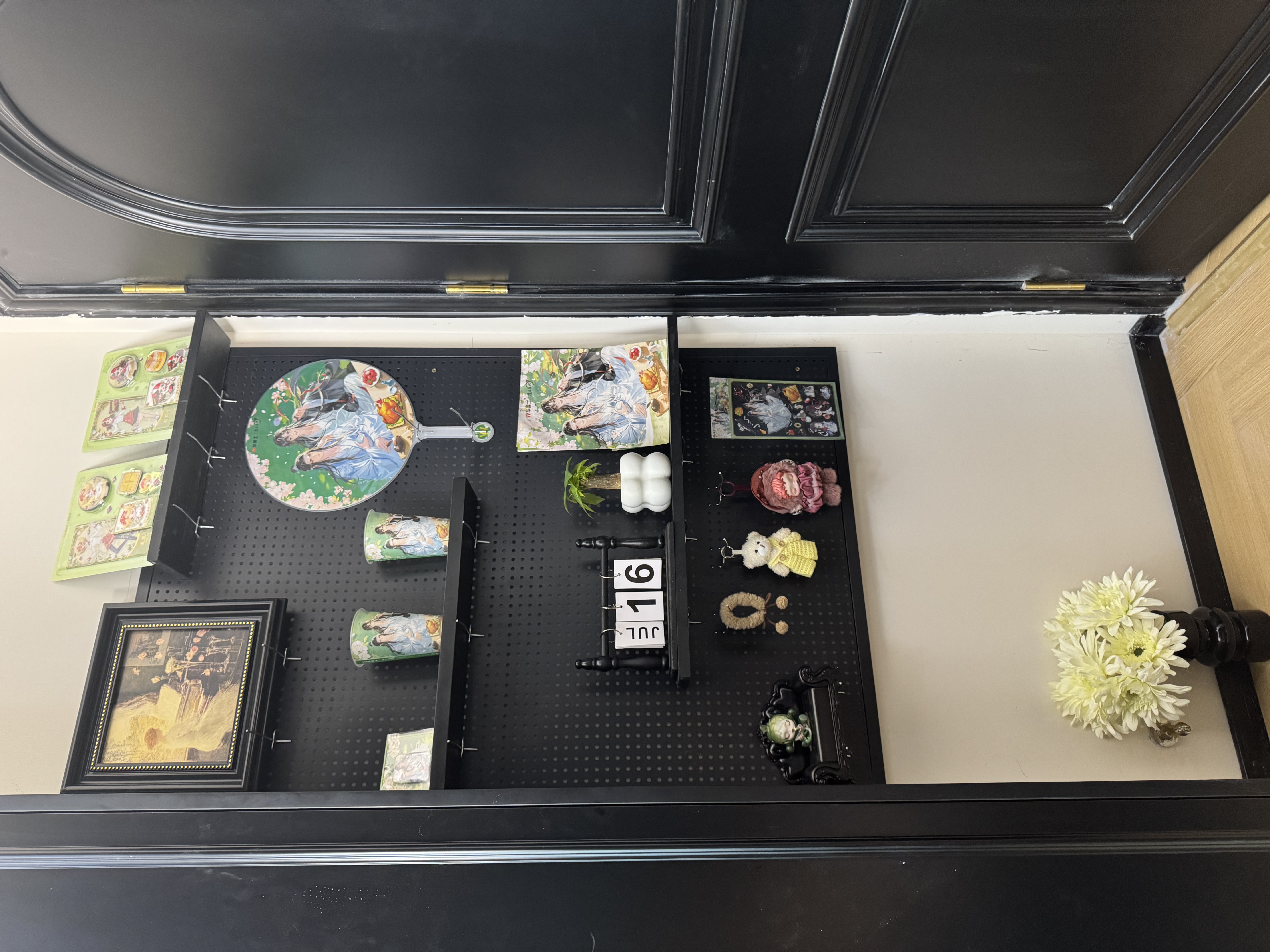 小匠材洞洞板墙上置物架免打孔宿舍客厅墙面五金工具展示收纳架80*120黑 实拍图