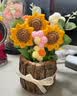 包贝勒永生花玩偶针织向日葵手工花束生日礼物女生教师节礼物送女友老师 向日葵手工盆栽针织花束+灯串礼袋 实拍图