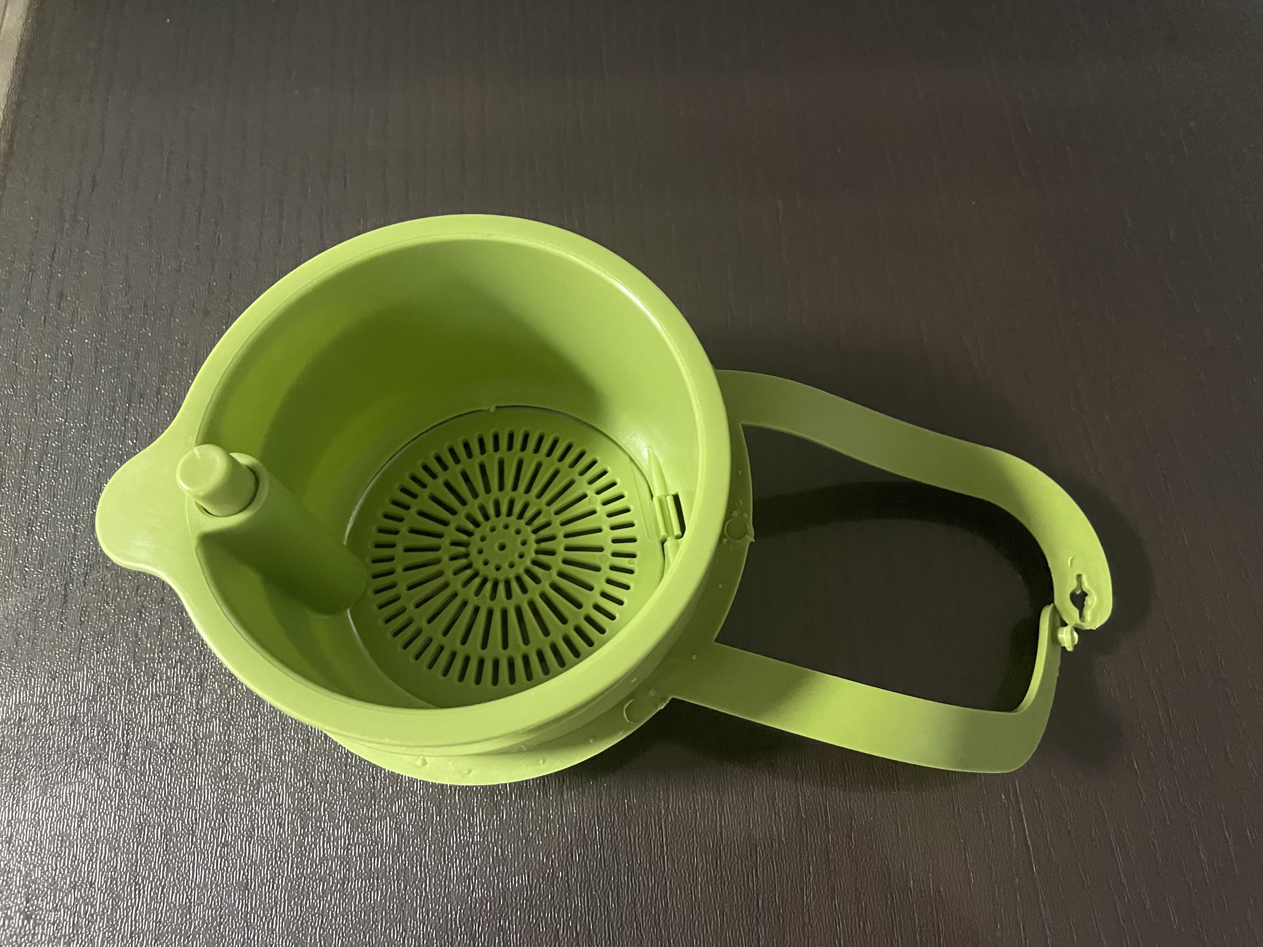 可挂式水槽沥水篮家用厨房水槽分离食物残渣过滤篮水果清洗滤水篮 绿色【一按即倒/不脏手】大号 实拍图