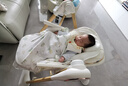 karmababy卡曼婴幼儿童宝宝餐椅可折叠便携式多功能儿童安全成长餐椅 【302手动摇椅】皎玉白+抑菌安睡垫 实拍图