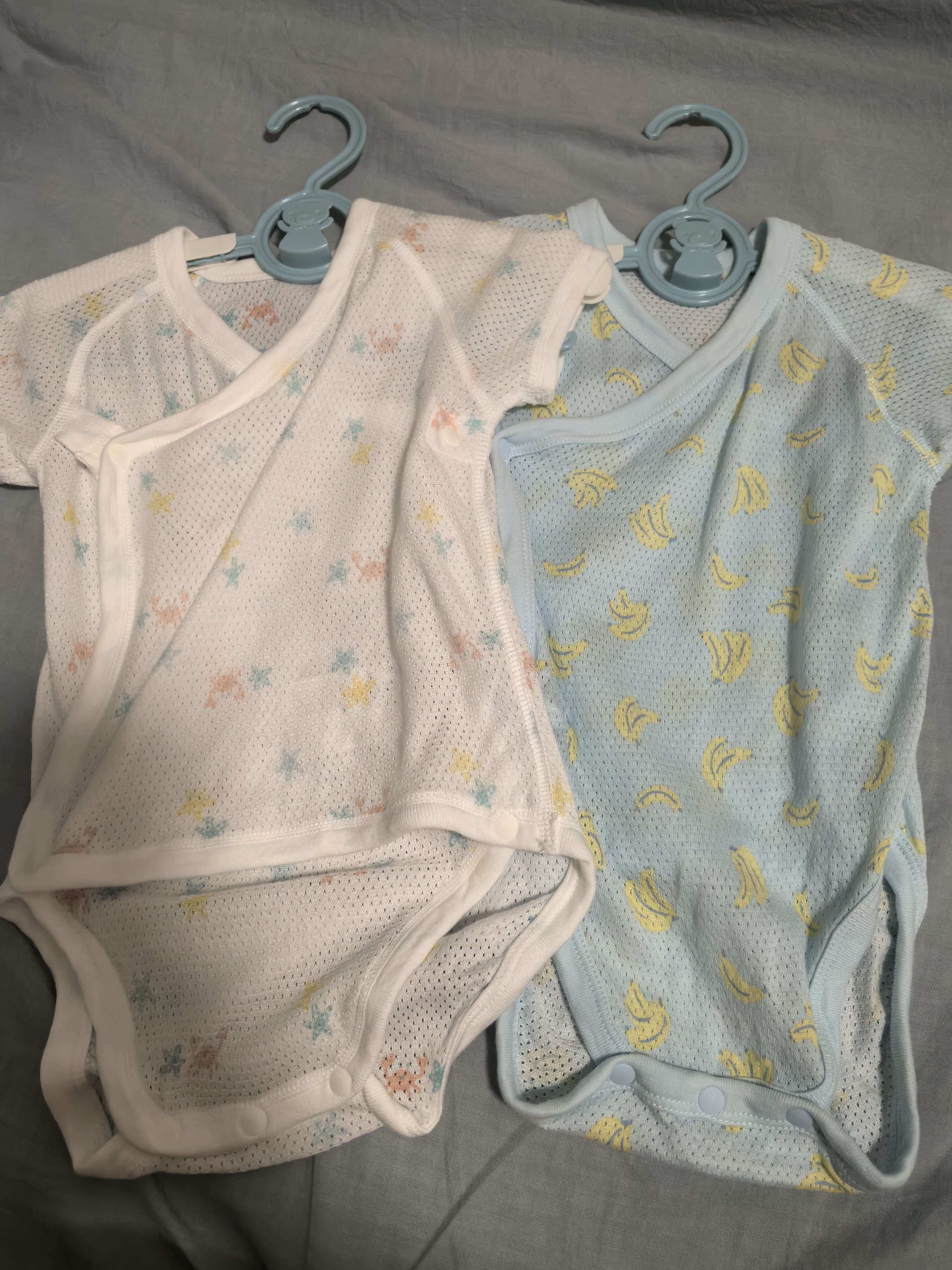 优衣库婴幼儿网眼包臀衣/短袖/1件装宝宝衣服连体衣481772 01 乳白色 60cm 实拍图