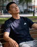 adidas速干简约休闲舒适圆领短袖T恤男装夏季阿迪达斯官方轻运动 传奇墨水蓝/白色   XL 实拍图