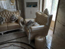 凰城盛世 欧式沙发组合客厅皮沙发轻奢实木皮艺沙发123小户型简欧法式 单人+双人+三人 组合 实拍图