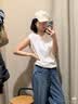 MUJI 女式 天竺编织 无袖T恤 上衣打底衫女款26年春夏女装 BB2RLA6S 白色 M (160/84A) 晒单实拍图