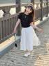 moonkids女童夏装连衣裙2026新款儿童公主长裙子夏季套装大童短袖女孩 晒单实拍图