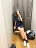 优衣库宽松T恤连衣裙/短袖女装合作款/裙子484003 69 藏青色 L 实拍图