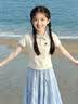 女童套装2026夏季新款学院风夏装中大童甜美短袖上衣半身裙两件套 套装【白色T恤+蓝色半身裙】 160 实拍图