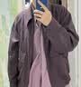优衣库休闲短茄克男装女装合作款/外套夹克483835 74 紫罗兰色 L 实拍图