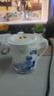 盛天下景德镇陶瓷茶杯带盖骨瓷杯青花水杯办公杯礼品杯会议杯子定制 青花牡丹 500ML 实拍图