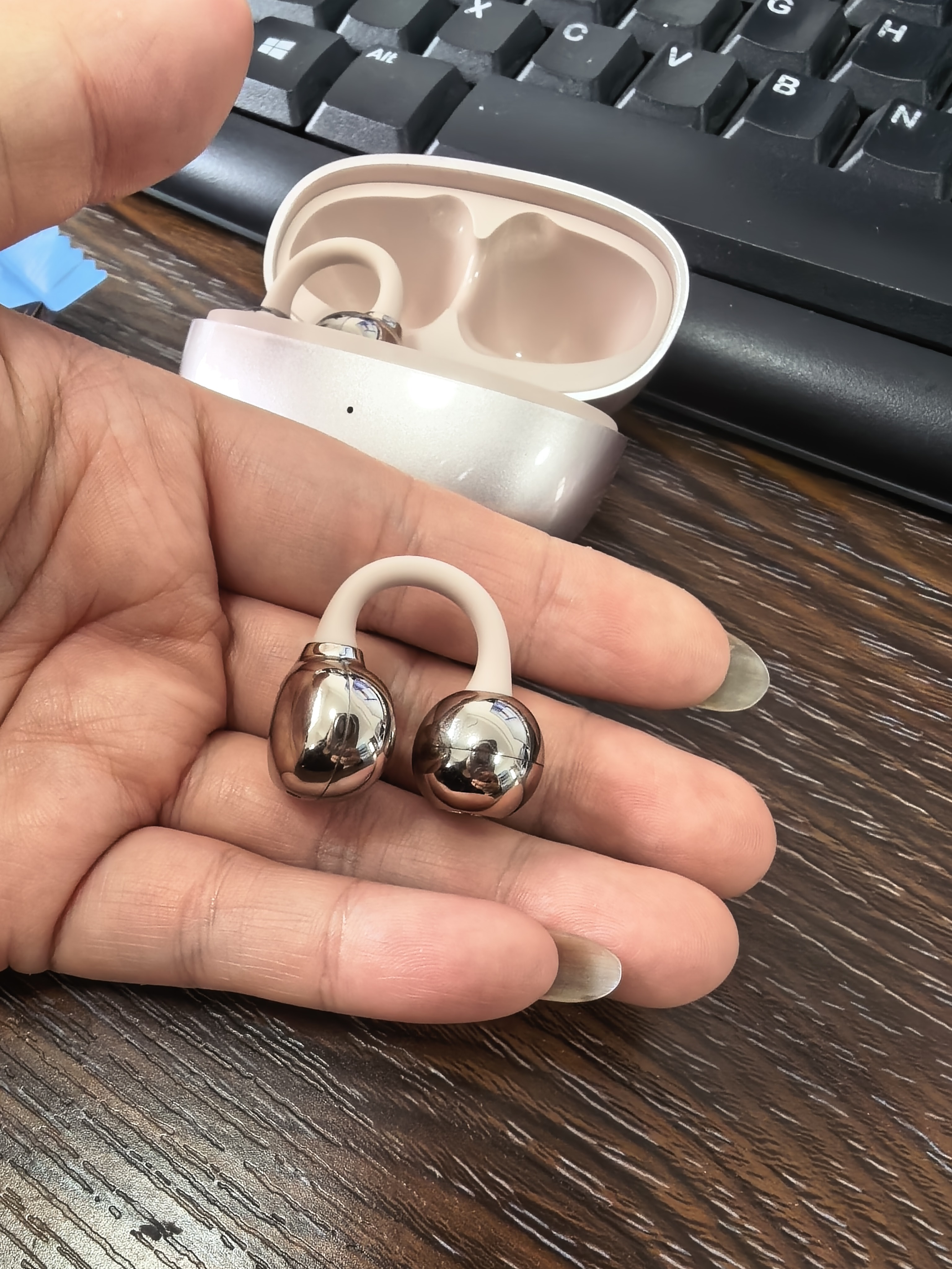 途瑞斯【全网热销一百万】AI蓝牙耳机耳夹式柏林之声级骨传导概念无线开放式跑步运动通话降噪挂耳香槟金 实拍图