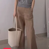 优衣库针织廓形长裤女装男装/常规款休闲裤裤子482287 486980 482287/39棕黑色 M 实拍图