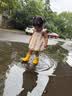 MDUG 儿童雨衣宝宝飞碟雨衣小鸭子1-3岁幼儿园男女斗篷雨披孩儿童雨靴 【小黄鸭雨鞋】25码【1-2岁】 实拍图