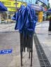 京安通 雨棚遮阳棚 户外加厚遮阳折叠式四脚太阳伞停车棚  3*3m蓝色 实拍图
