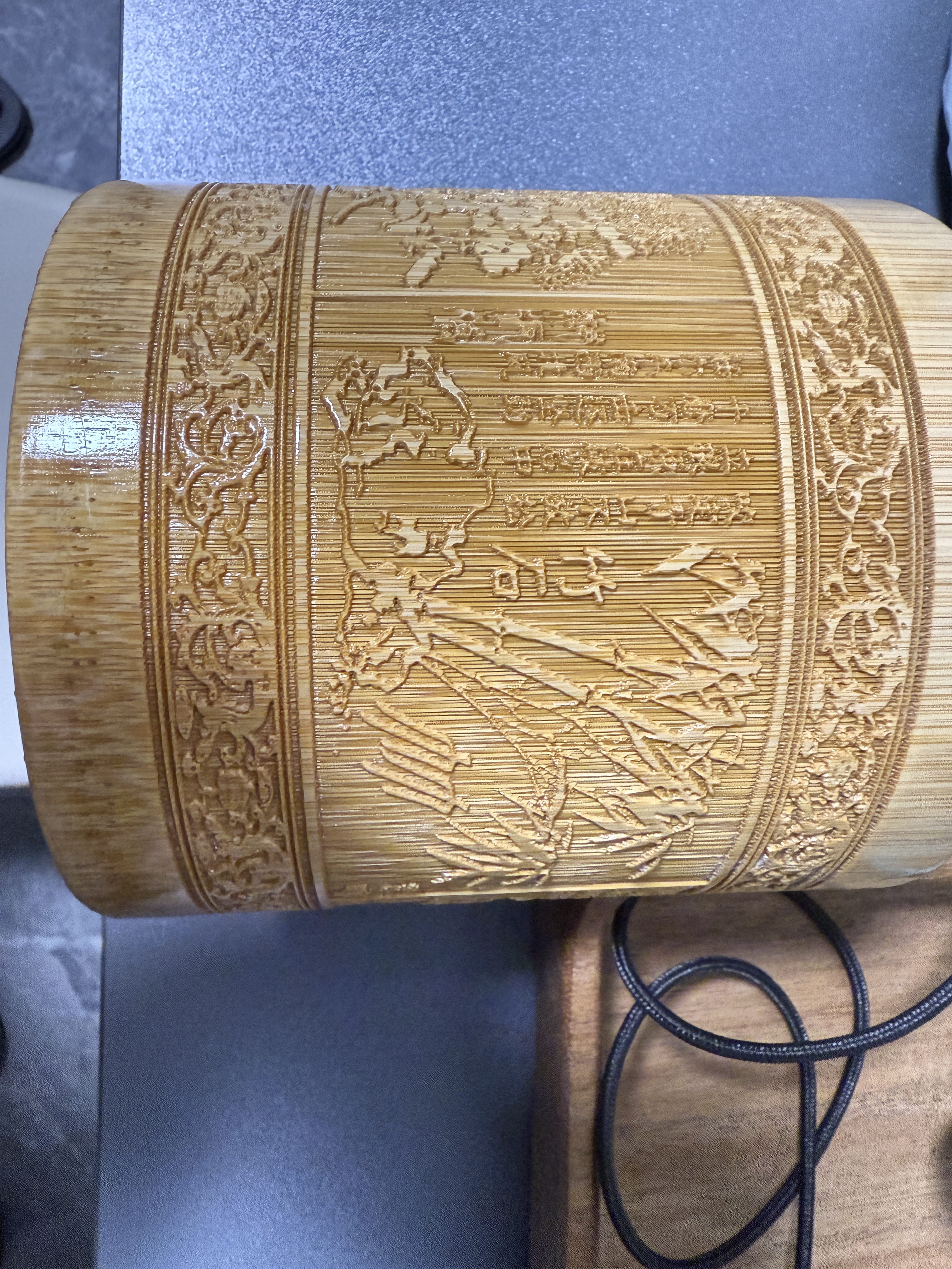 湖颖 梅兰竹菊笔筒 笔筒竹雕笔筒摆件工艺品书房办公室用品中秋节毕业礼物送老师商务礼品 实拍图