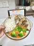 希乐扣玻璃盘子菜盘家用餐盘饭盘水果盘耐高温可微波蒸烤分格盘轻奢餐具 【分格不串味】7寸琥珀盘 实拍图