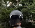 野马（YEMA）3C认证电动车头盔男女摩托车半盔夏季防晒双镜片0感天窗四季通用电瓶车安全帽370S 皮钛灰配透短镜 实拍图