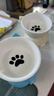 憨憨乐园猫碗陶瓷猫粮双碗斜口狗碗狗盆狗粮宠物幼猫咪吃饭食盆喝水喂食 实拍图