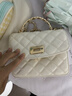 CHARLES&KEITH菱格链条手提斜挎包小方包包女包生日礼物送女友CK2-50701608 Cream奶白色 S 实拍图