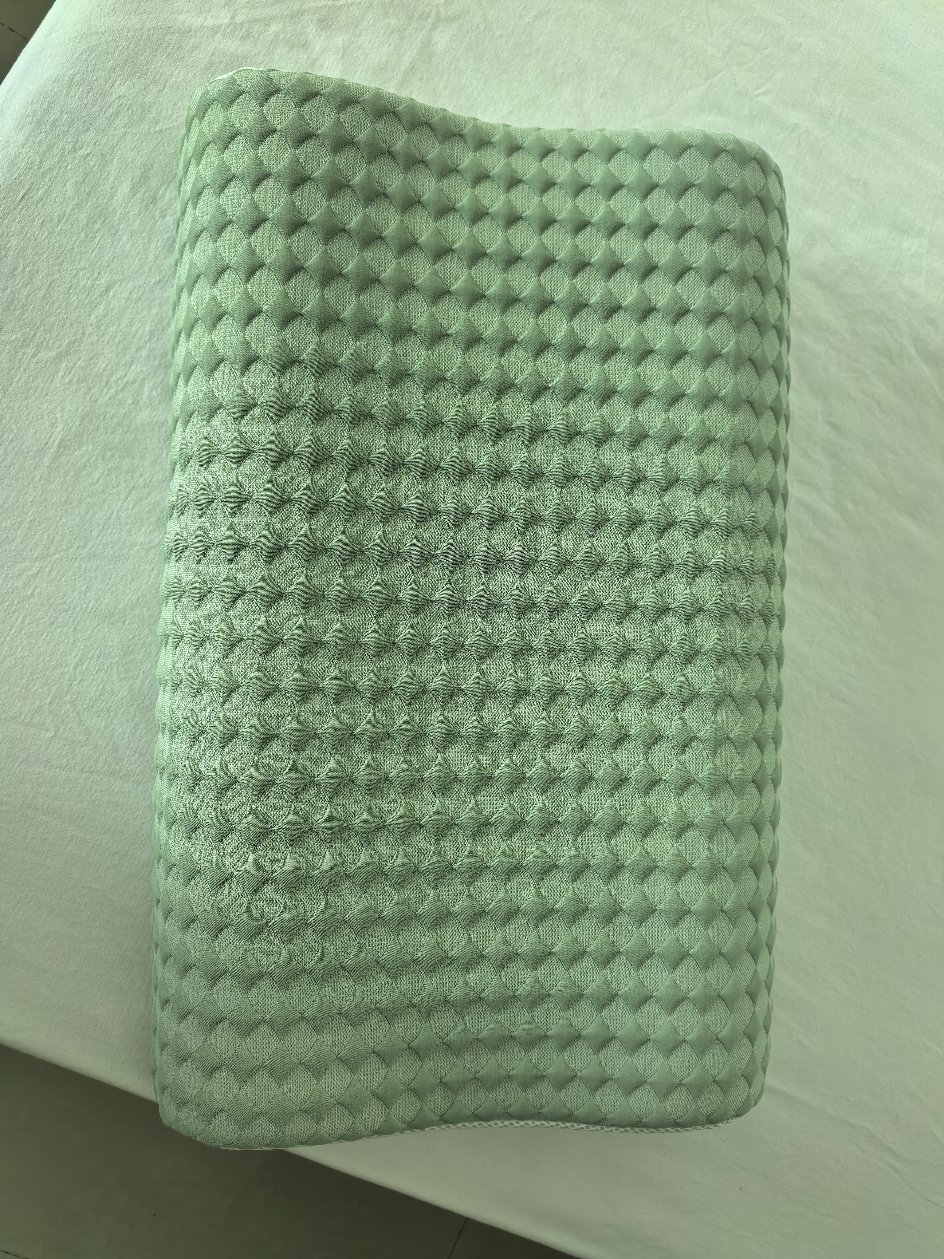 无印良品A类冰丝乳胶枕套一对装 可水洗菱形格枕头套枕芯套 40x60cm 实拍图