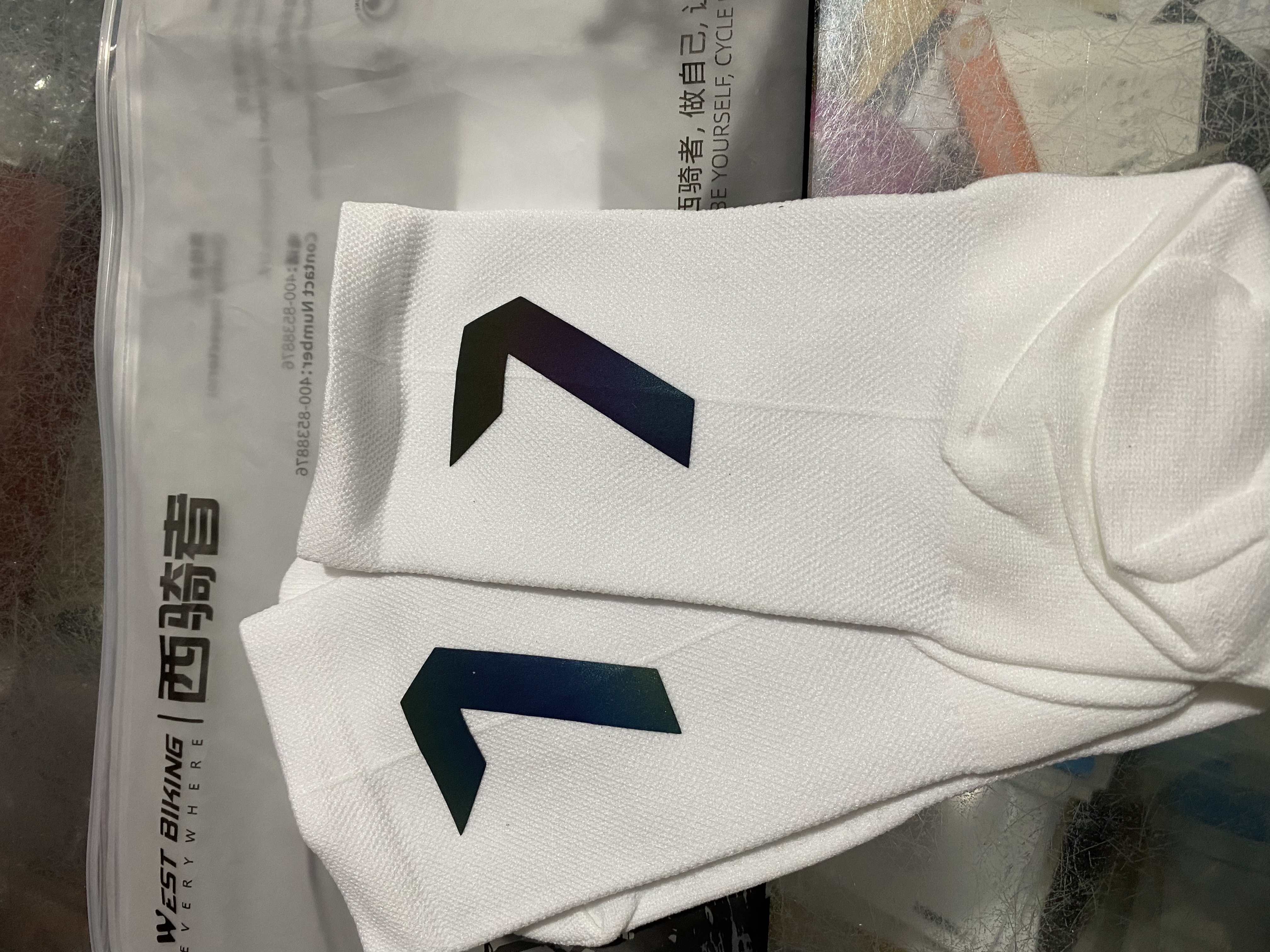 西骑者（WestBiking）透气炫彩反光骑行袜男女自行车公路山地车运动袜跑步袜子 数字7—白 实拍图