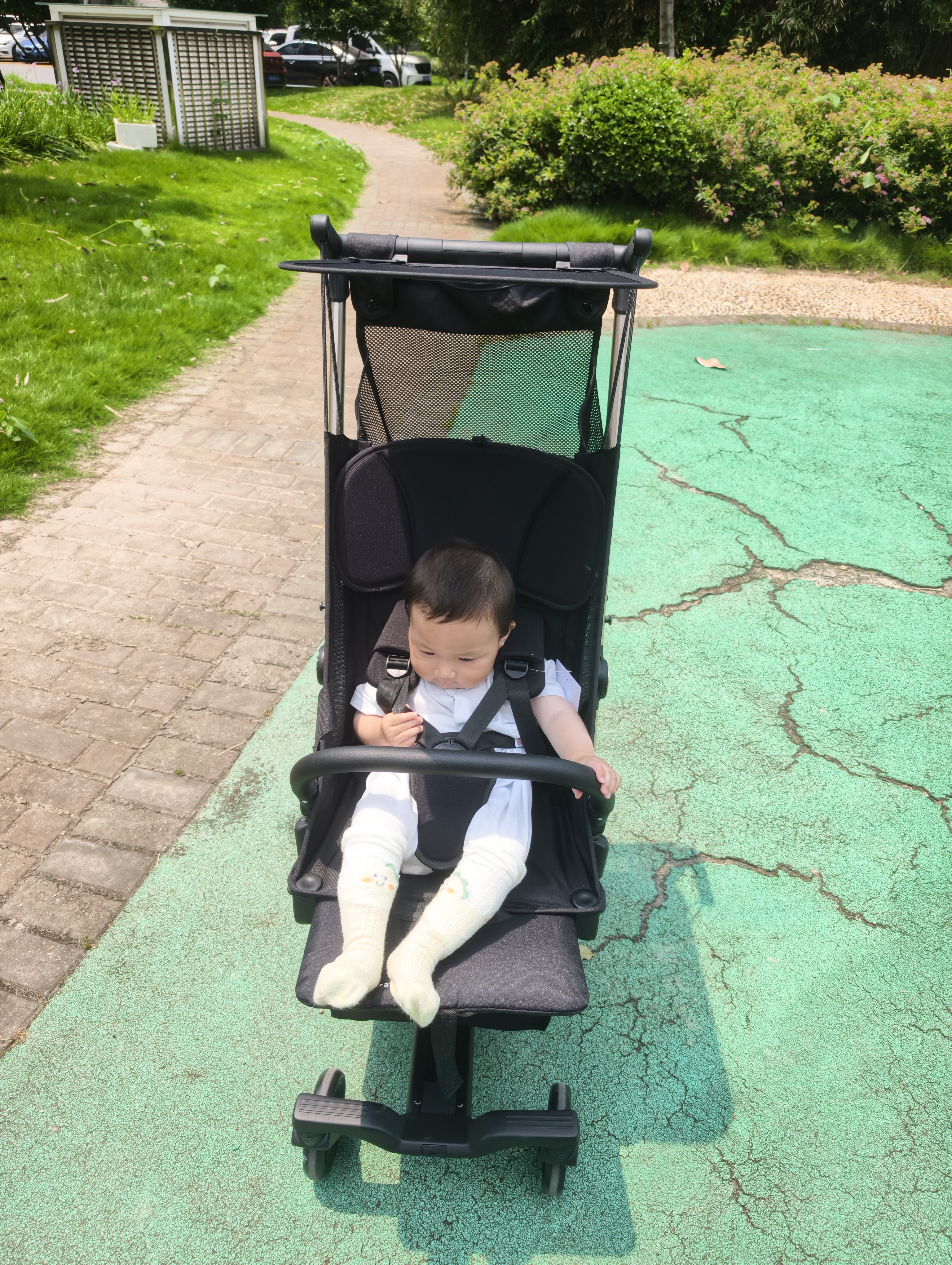 KinderKraft【品牌热销】口袋推车可坐可躺遛娃神器轻便一键收车婴儿推车轻便 KP6躺睡款+扶手组合装【黑色鎏金】送脚托 实拍图