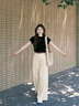 欧迪惠（Oudihui）休闲裤女穿搭一整套2026新款夏季显瘦短袖衣服阔腿工装裤子女套装 上衣+裤子【配腰带】 M 【建议98-110斤】 实拍图