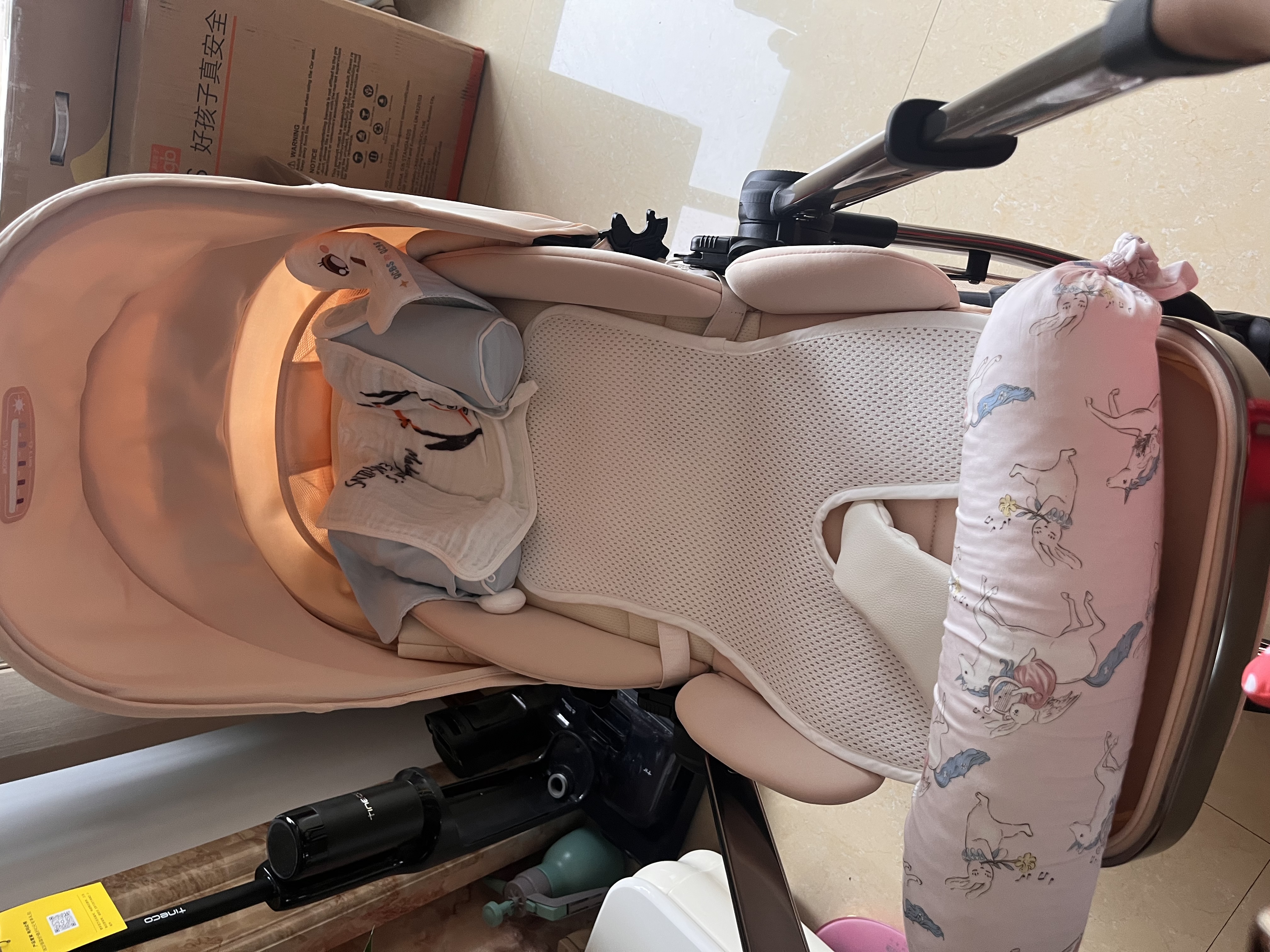babycare婴儿安抚枕宝宝多功能睡觉抱枕透气软枕月光石蓝40*12CM-0-6个月 实拍图
