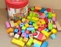 Hape(德国)儿童积木玩具桶装80粒进口山毛榉数字字母生日礼物E8402 实拍图