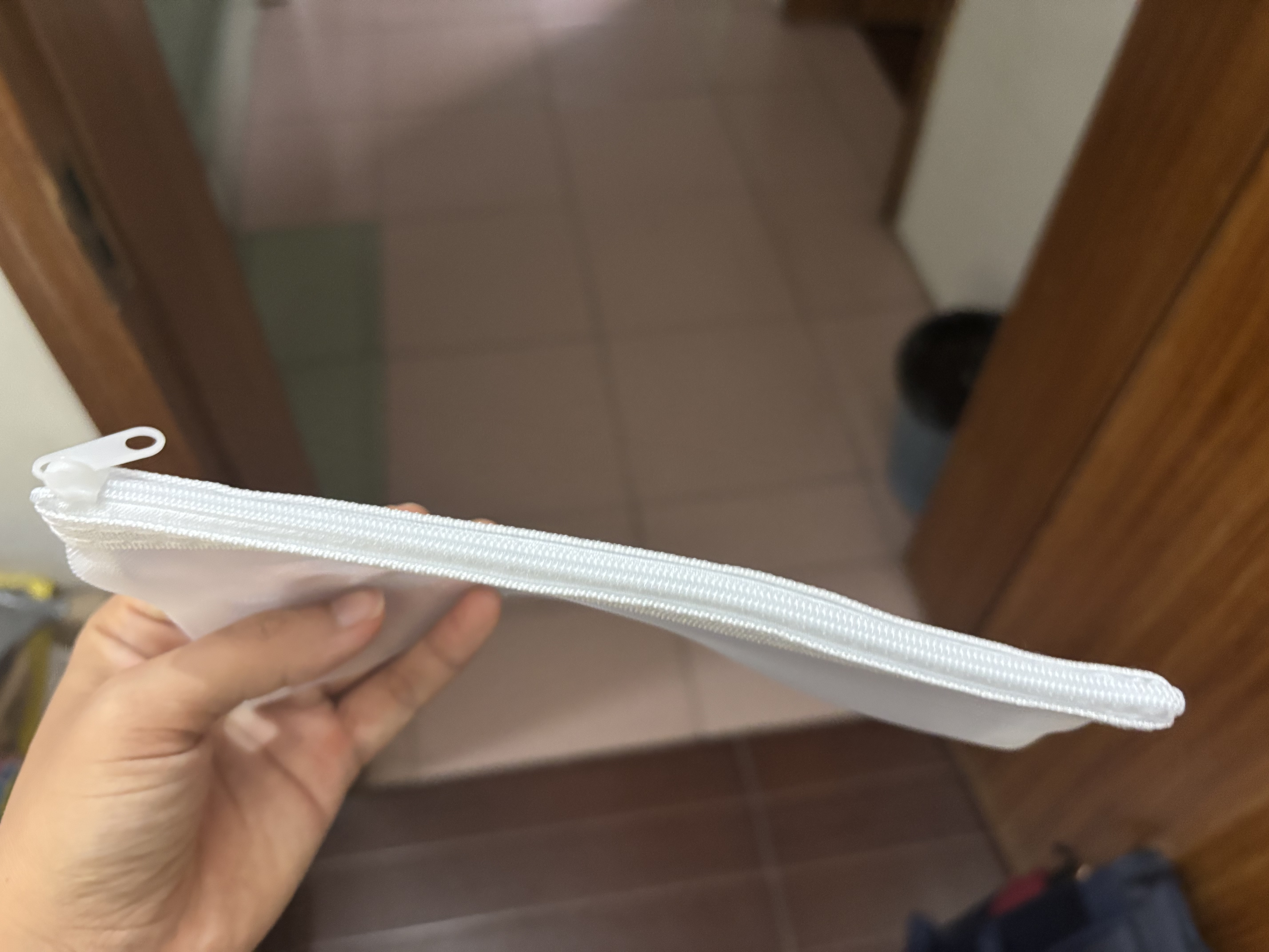 科目袋a4手提双层文件袋小学生姓名贴文具袋笔袋试卷收纳袋书袋课文本袋透明网格袋资料袋拉 网纱笔袋（颜色随机） 实拍图