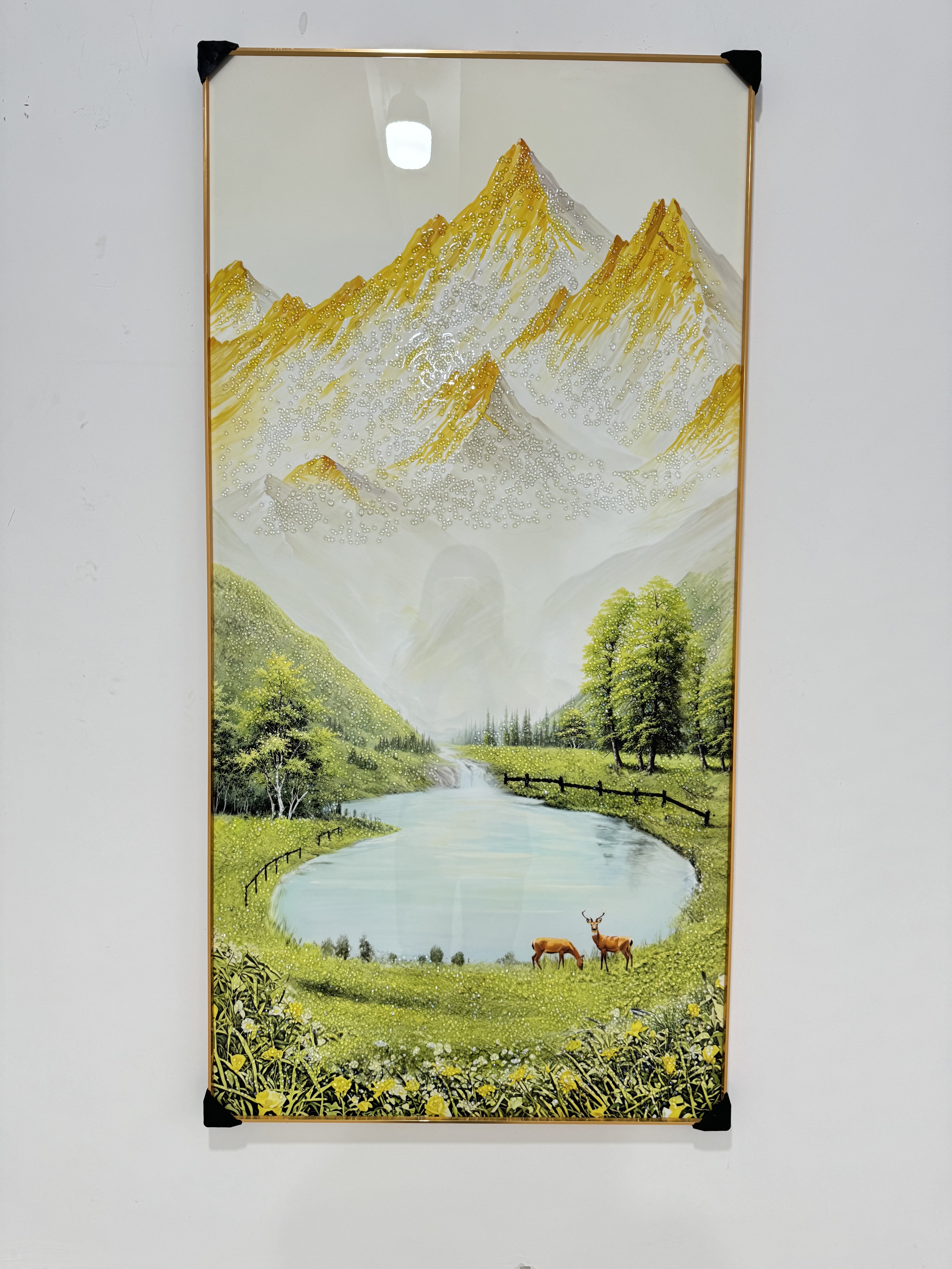 墨派（Mopai）【热销TOP1】玄关装饰画竖版现代简约走廊过道背景墙壁画入户挂画 聚宝盆 60*120cm晶瓷+铝合金边框 实拍图
