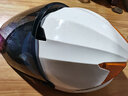 野马电动车头盔男女3C认证夏季电瓶车半盔安全帽四季轻便式防晒长镜片 335白色/茶色镜 均码(建议55-61cm头围) 实拍图