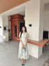 香影渐变晕染v领连衣裙女2026夏季新款度假风刺绣法式收腰中长裙 透明黄 S 155/80A/85-95斤 实拍图