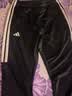 阿迪达斯（adidas）长裤男女春季宽松透气直筒裤跑步运动防风休闲裤  黑白 M 实拍图