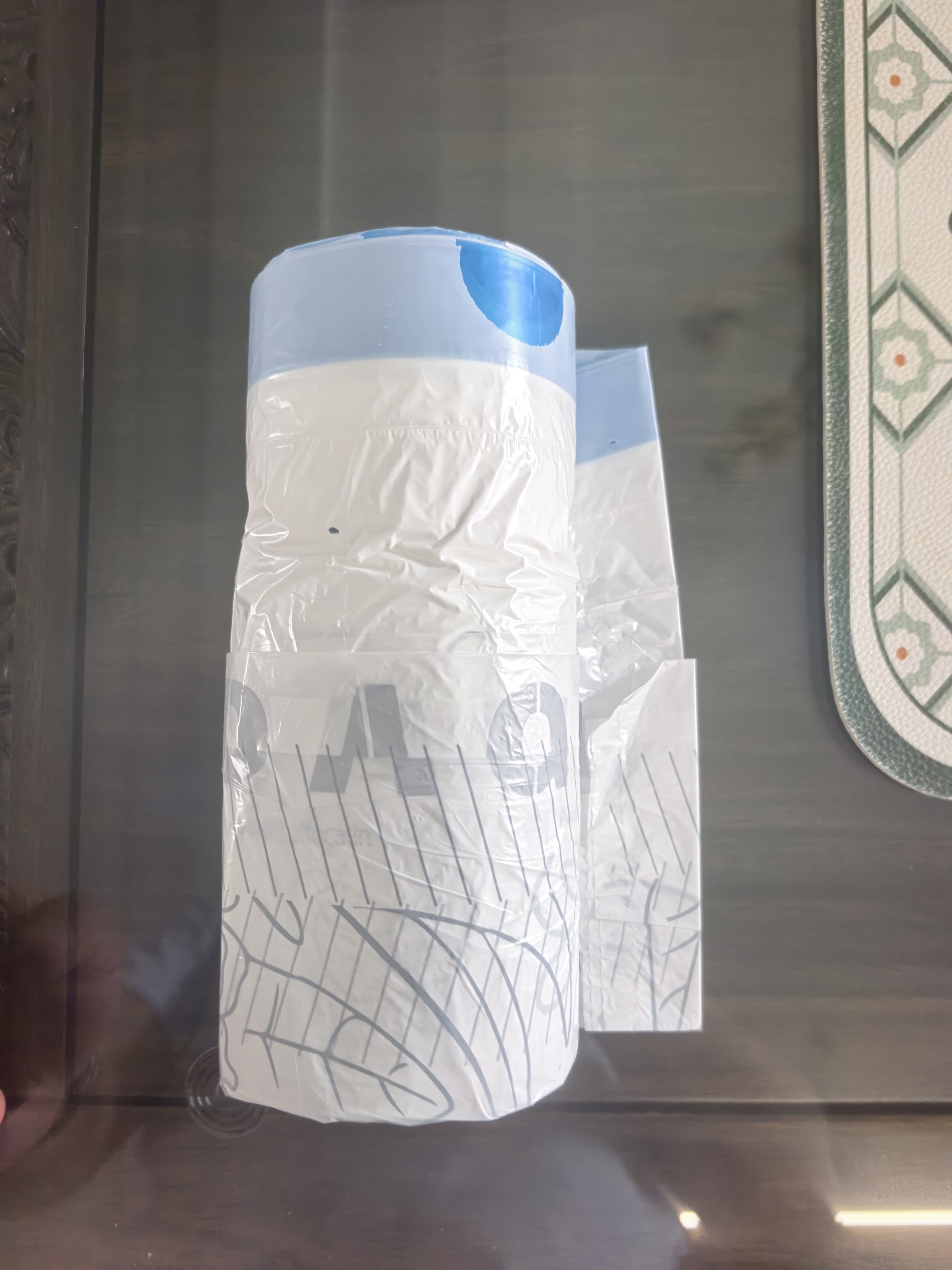 利得抽绳垃圾袋印花50*55cm100只双面2.4丝免撕厨房大垃圾袋馥郁系列 实拍图