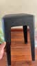 德旭可叠放凳子家用软包凳子餐凳塑料方凳加厚小椅子简约高凳防滑板凳 致雅黑 25cm座面【承重280斤】 实拍图
