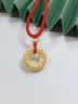 中国黄金（CHINA GOLD）足金吊坠男女款花丝镂空平安扣项链红绳挂坠情人节生日礼物送女友 平安扣吊坠+古法金珠【红绳】约1.3g 实拍图