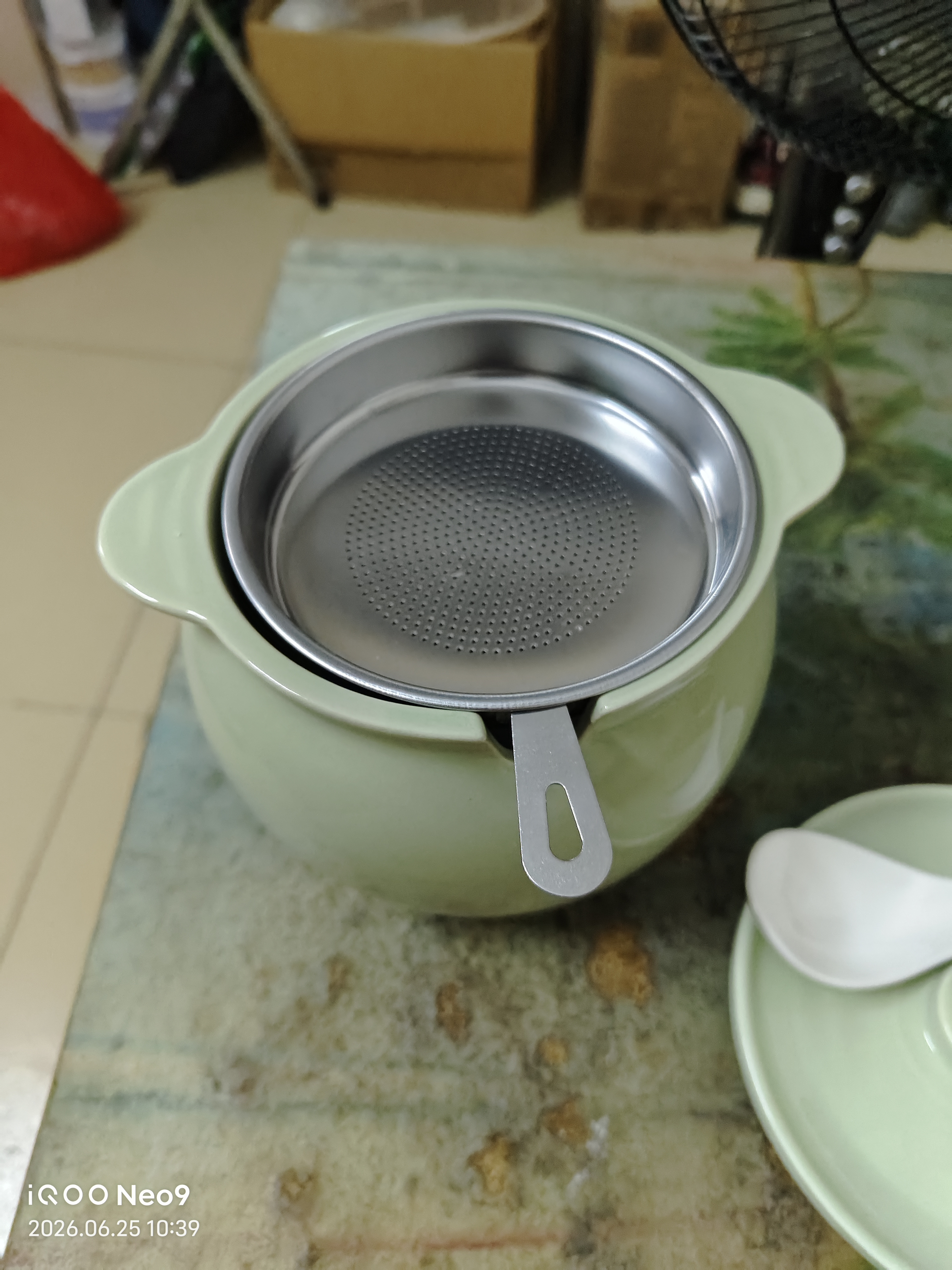 奶油风双耳猪油罐陶瓷大容量家用带盖耐高温油泼辣子罐釉下彩餐具 【带滤网】奶黄1400ML猪油罐+勺 实拍图