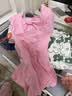 艾舞戈儿童舞蹈练功服女童芭蕾舞服中国舞跳舞裙短袖开档 粉色 130码 实拍图
