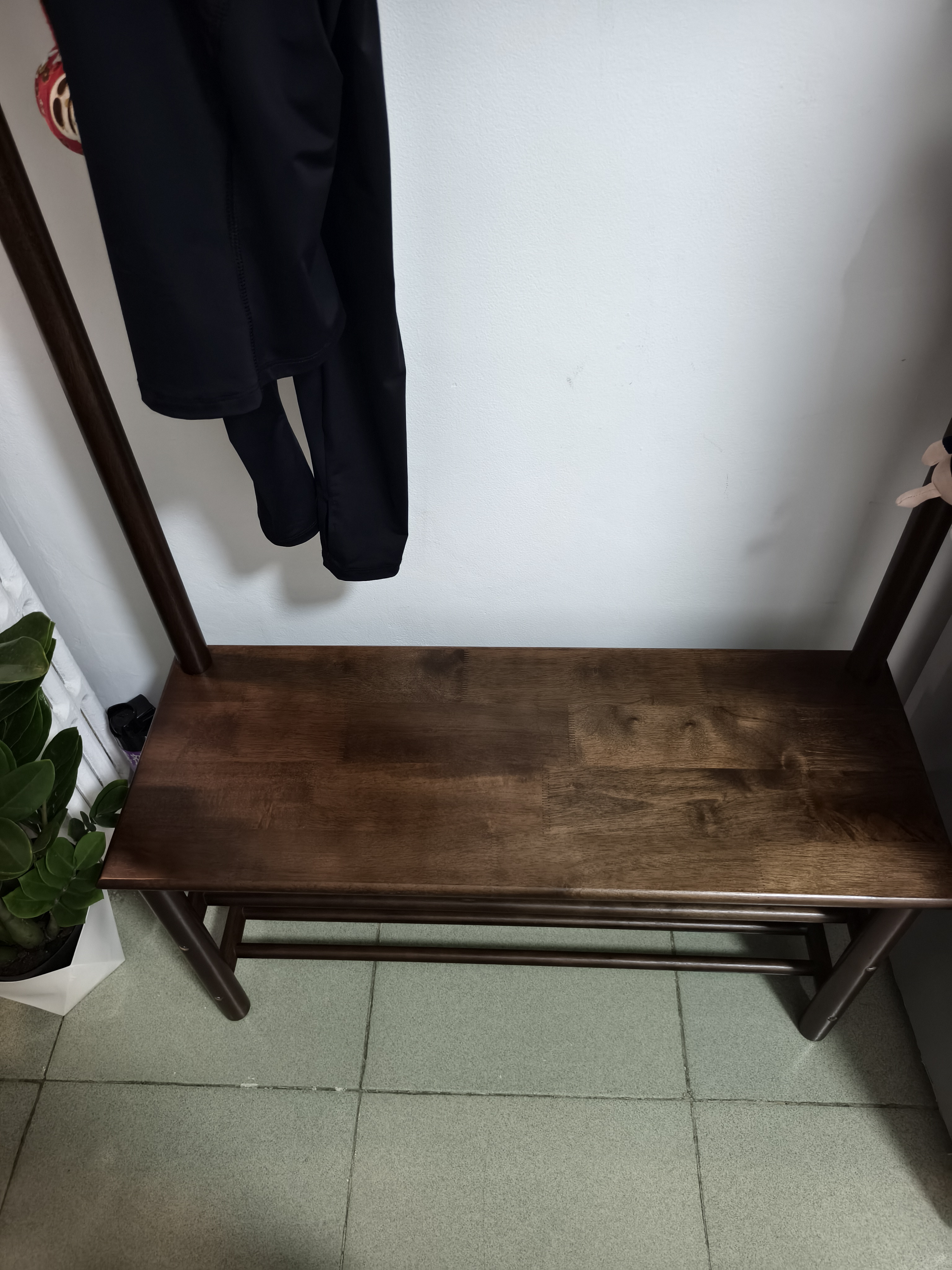 睿帆实木衣帽架入户门口换鞋凳挂衣架一体落地立式衣架鞋架玄关置物架 实拍图