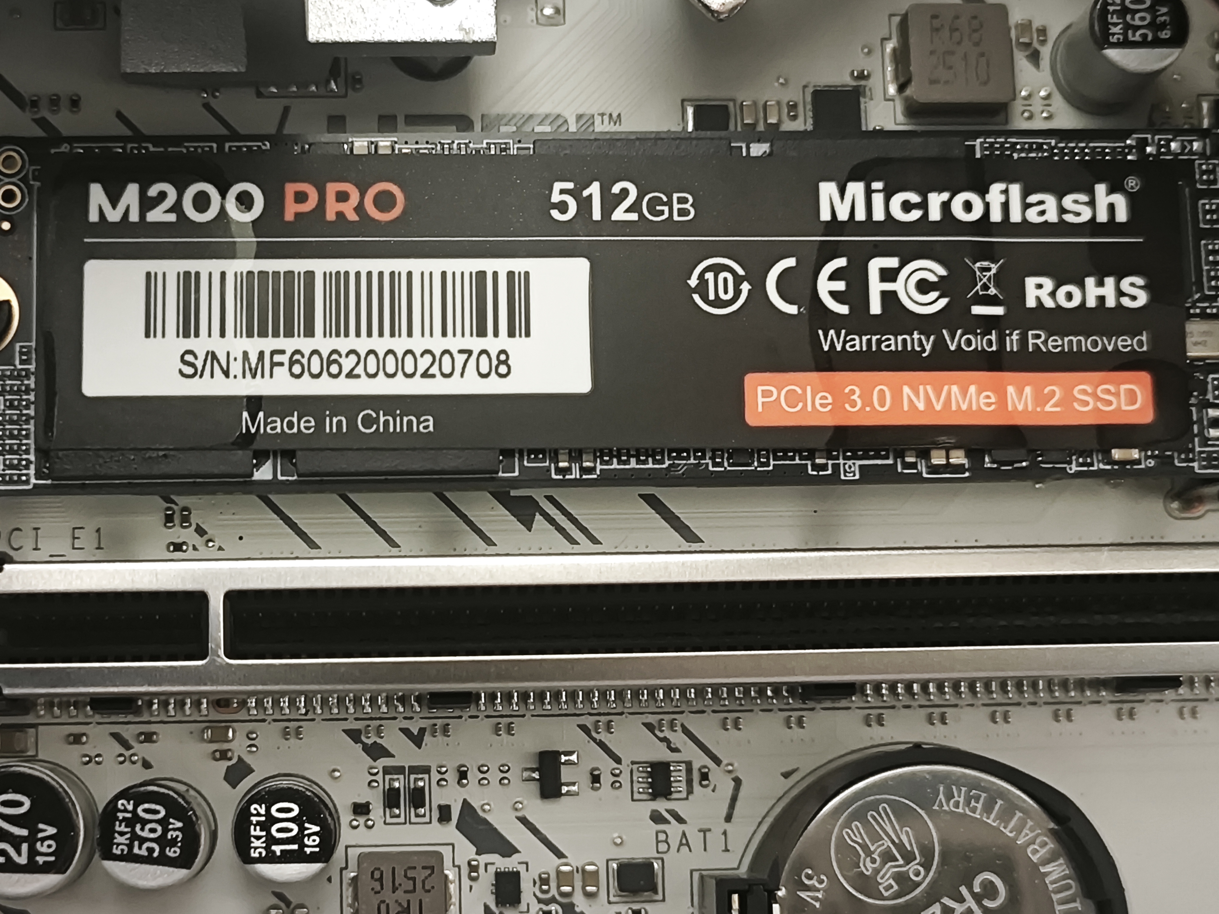 微闪(Microflash) 512GB SSD固态硬盘 M.2接口(NVMe协议)PCIe 3.0x4 M200 PRO系列 实拍图