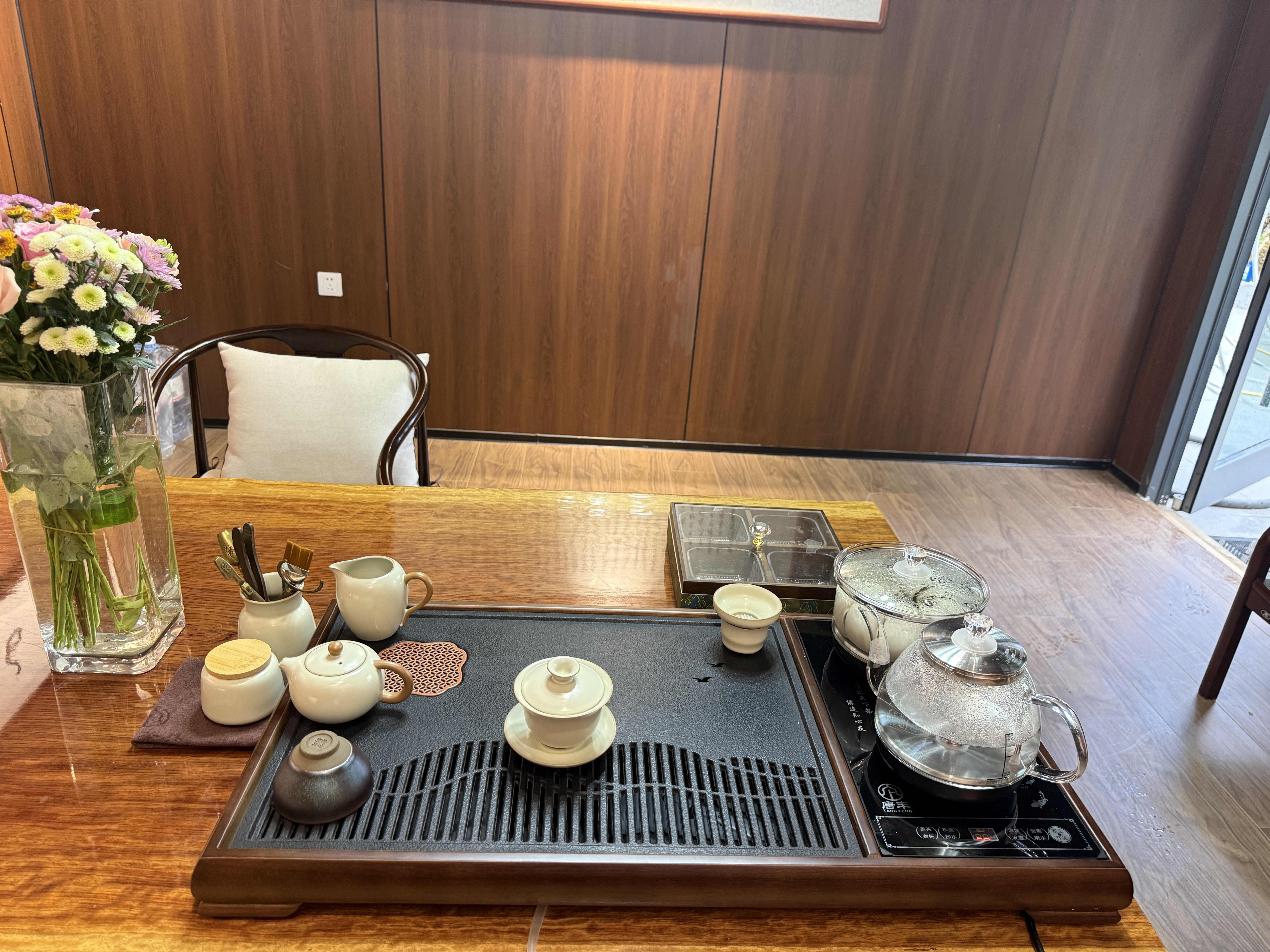 唐丰功夫茶具套装家用整套自动烧水一体茶盘茶杯茶壶办公会客现代茶台 实拍图