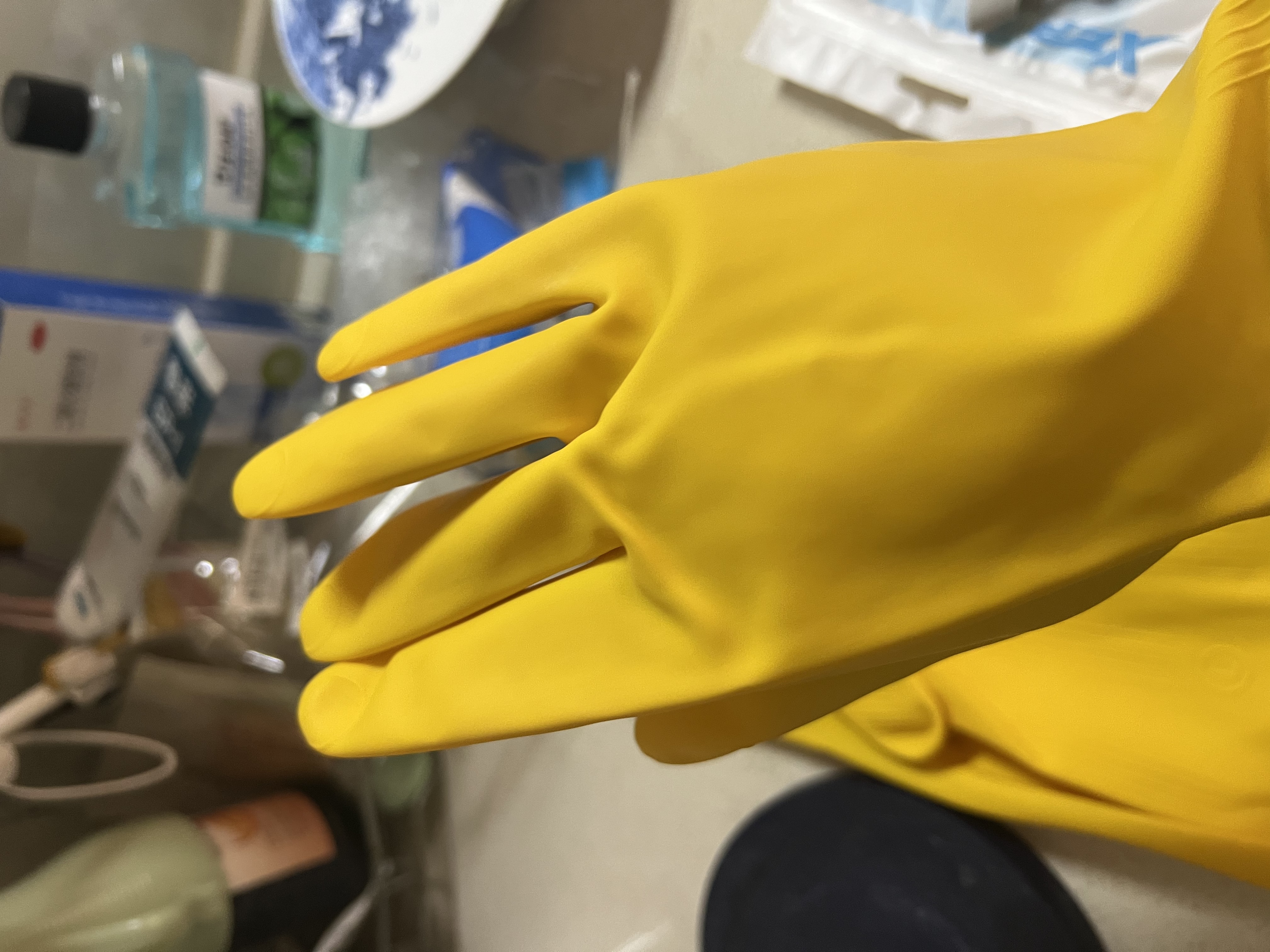 美家日记加厚乳胶牛筋手套 L号2双装 家务橡胶洗碗手套 物业保洁胶皮手套 实拍图