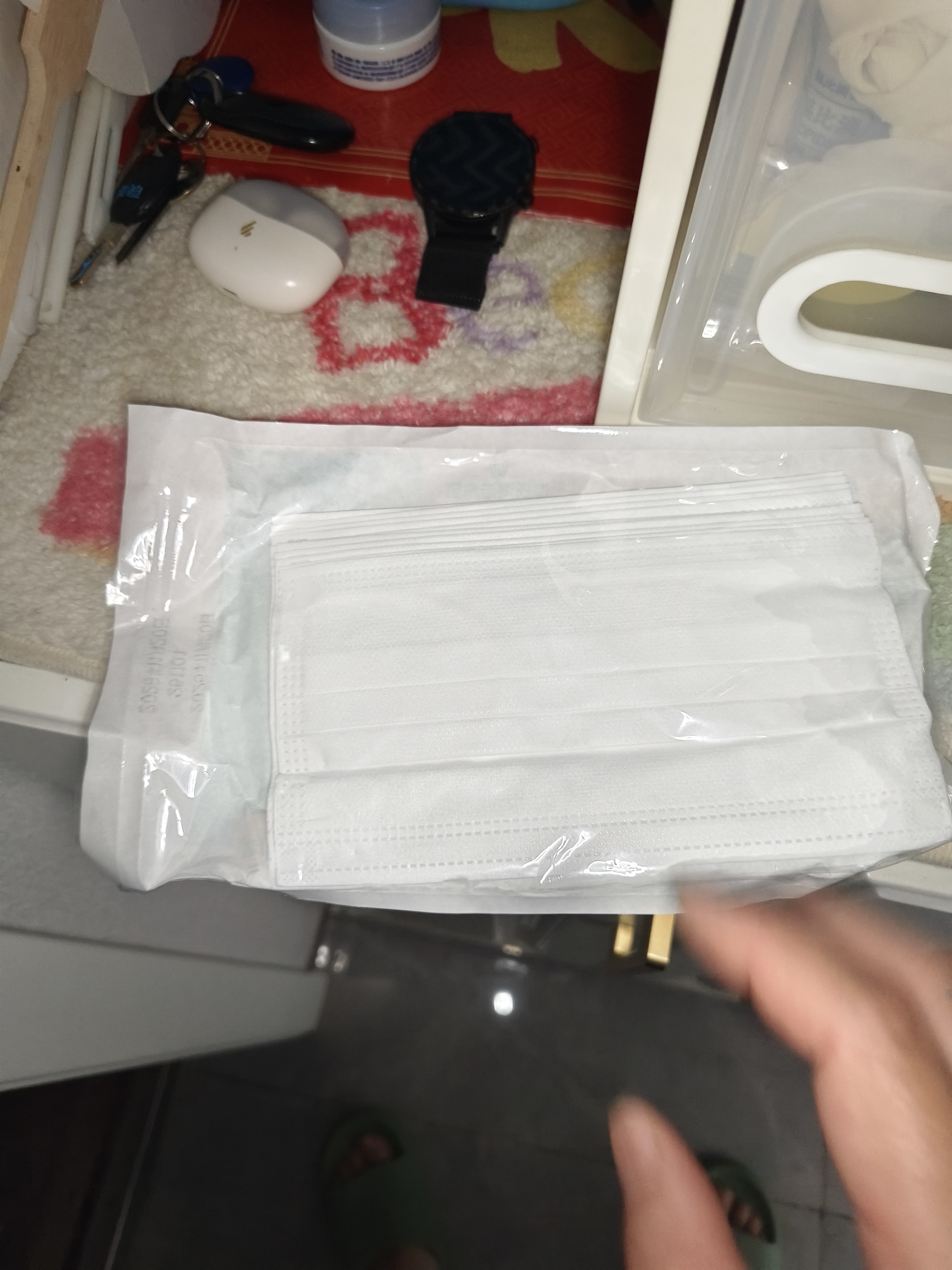 海氏海诺领多 一次性医用外科口罩夏季薄款透气防尘医用口罩白色100只 实拍图
